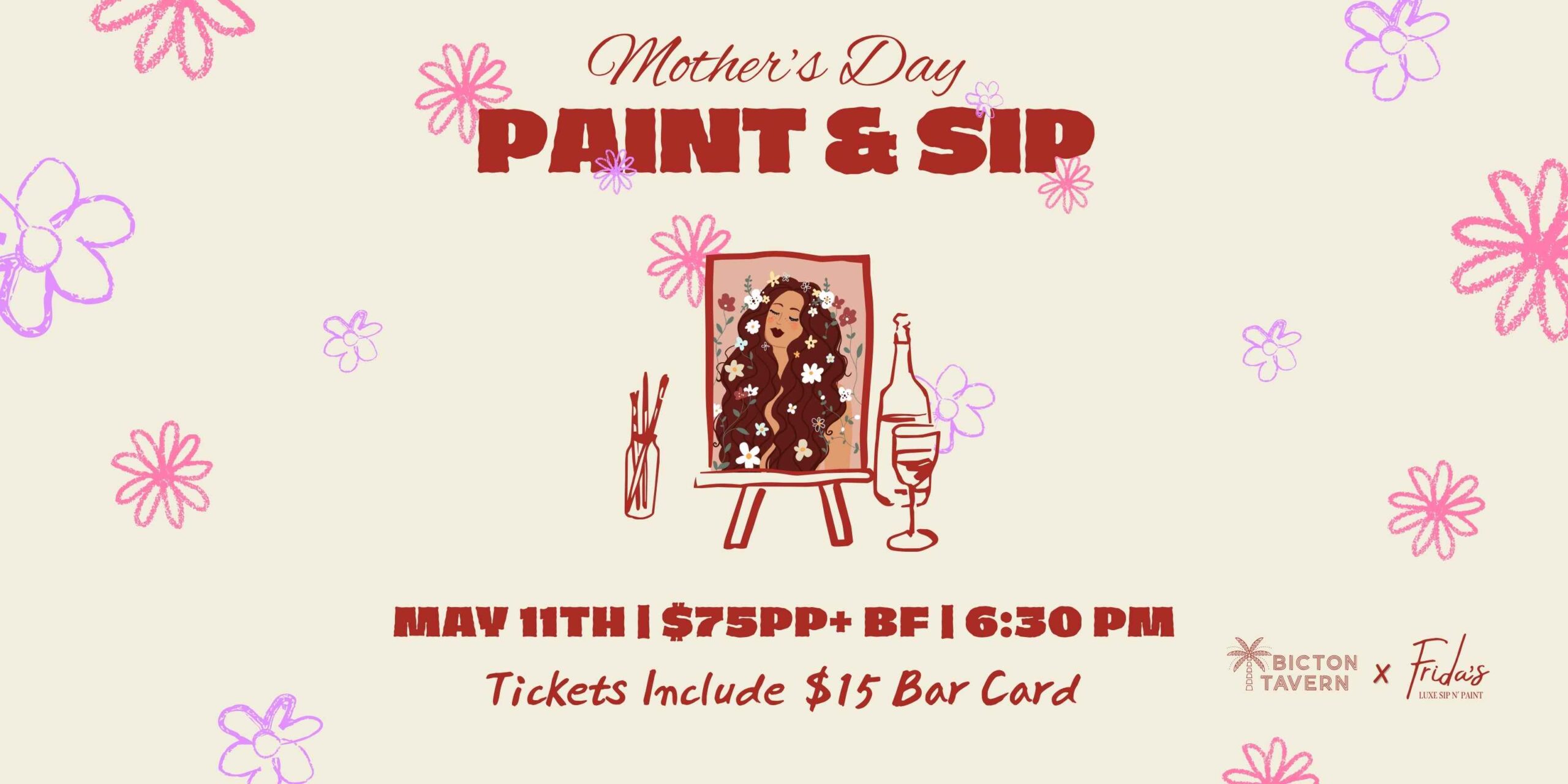 Mother’s Day Paint and Sip at Bicton Tavern