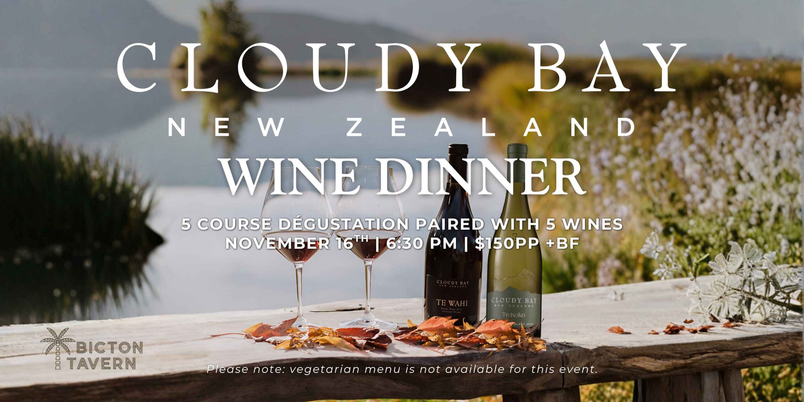 Cloudy Bay Wine Dinner at Bicton Tavern🍷