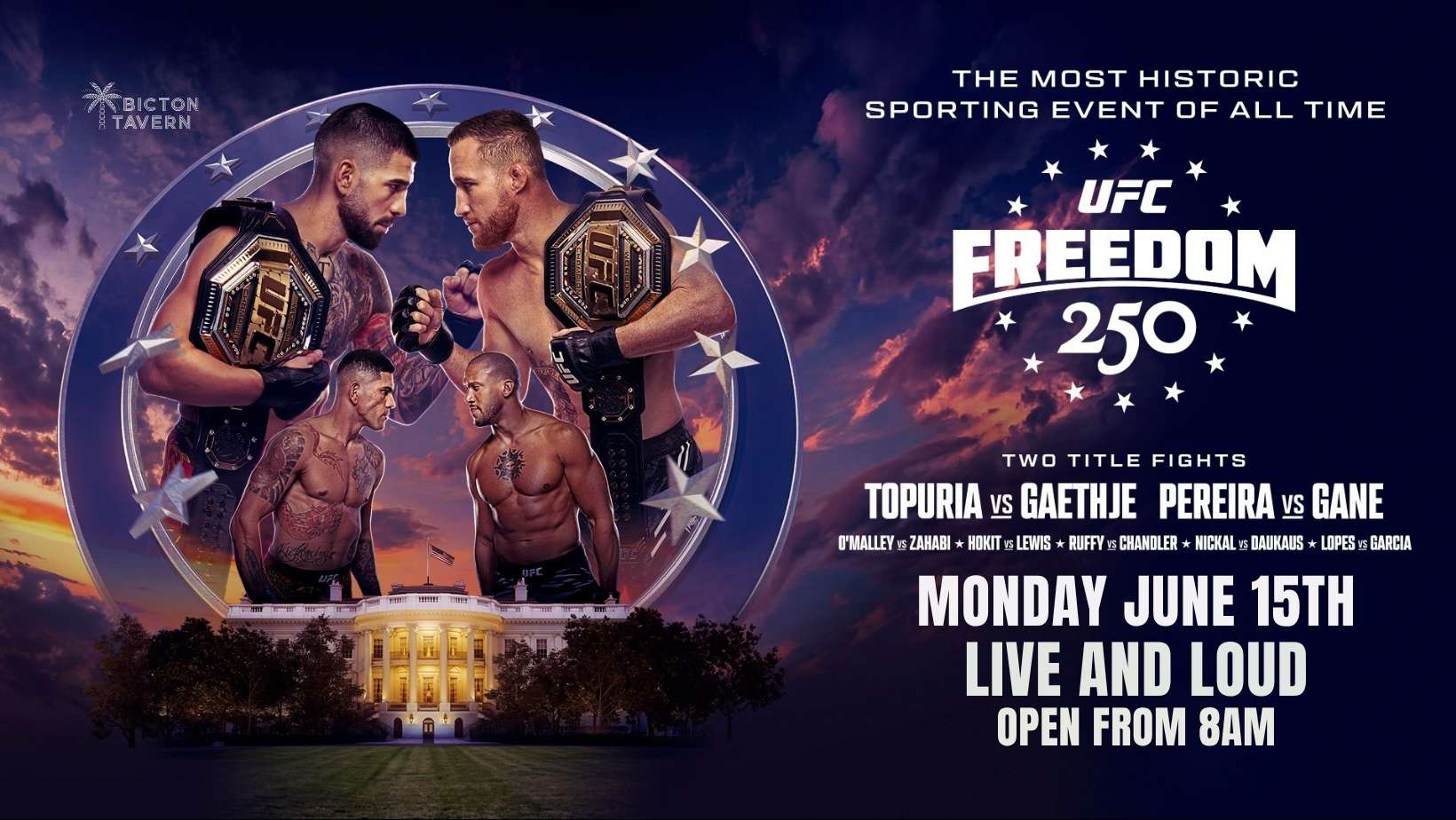 UFC FREEDOM 250 LIVE AT BICTON TAVERN 🇺🇸🥊⁠